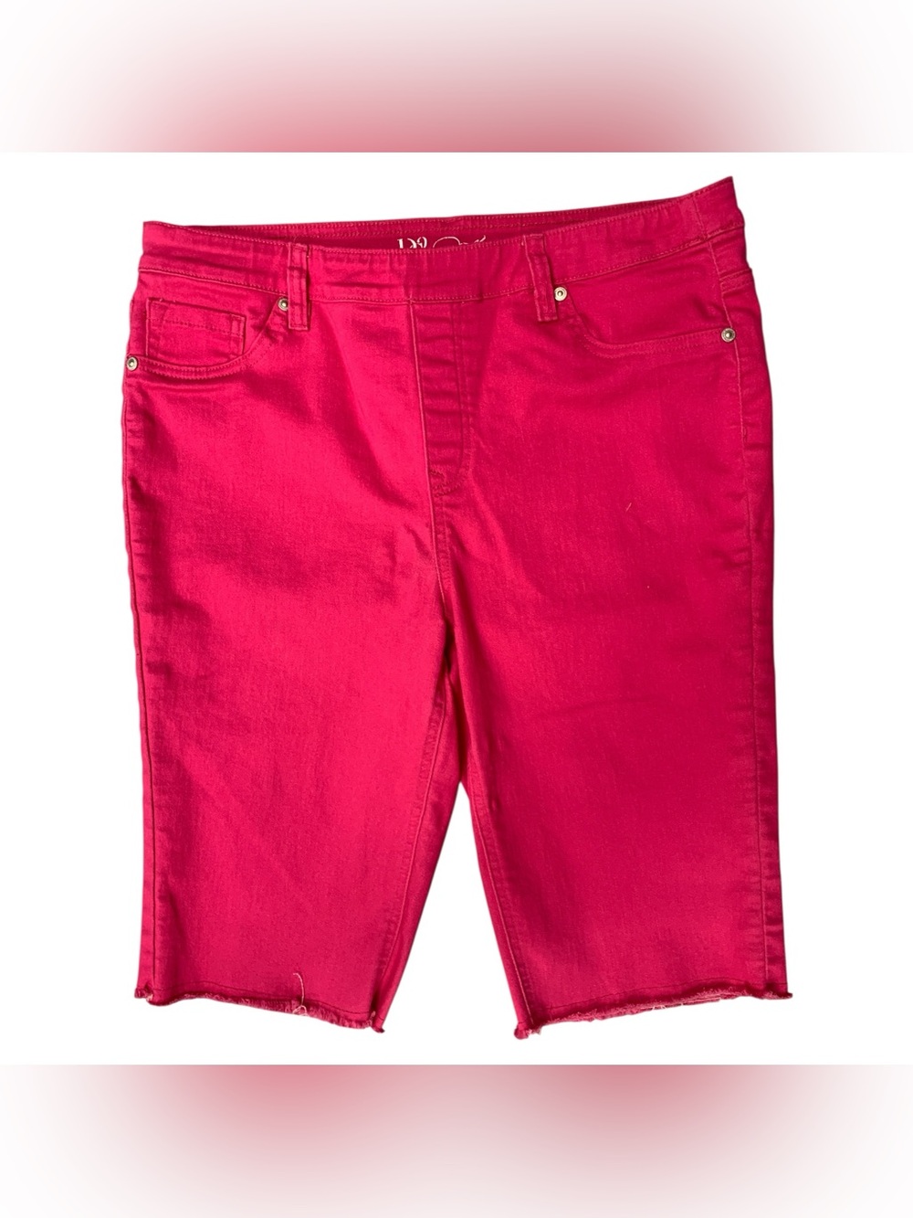 DG2 by Diane Gilman Hot Pink Denim Bermuda Shorts Size L